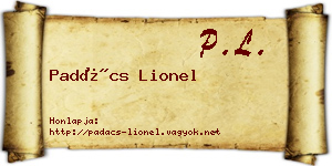 Padács Lionel névjegykártya